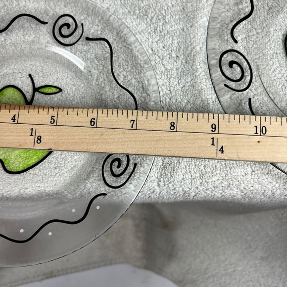 Vintage Hand Painted Apples Set of 5 Juice Pitcher & Stirer w/4 Matching Plates - Picture 11 of 11